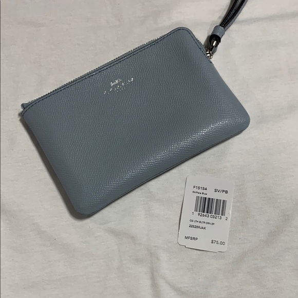 Coach Sky Blue Leather Wristlet 5106 - Picture 5 of 8